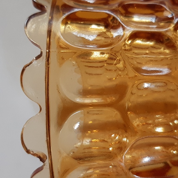 Vintage Fenton, Amber Glass Colonial Thumbprint Sugar Bowl - Picture 7 of 11